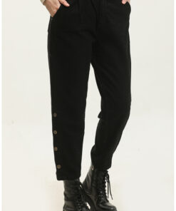 شلوار جین مشکی با دکمه، مدل 30131-03 کد 1742364724