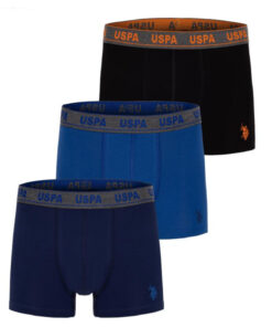 مردانه، دارای لیسانس، USPA، مشکی+آبی+سرمه‌ای، سری تولید ویژه، 100% پنبه، پک سه تایی باکسَر کد 1741915331