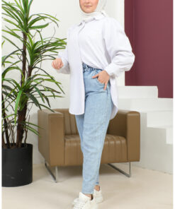 شلوار جین boyfriend شستشو شده 3006-01 آبی جین کد 1742259131