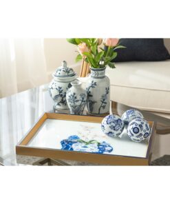 سینی تزئینی شیشه ای طلایی 31x46cm برند English Home کد 1740970024