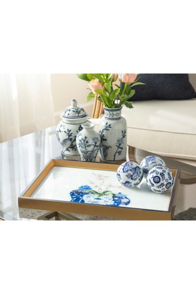 سینی تزئینی شیشه ای طلایی 31x46cm برند English Home کد 1740970024