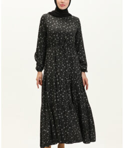 لباس طرح چیندار 81802-01 مشکی کد 1742364730