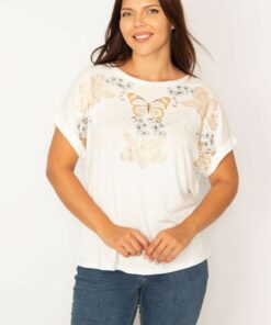 بلوز زنانه سایز بزرگ با طرح چاپی استخوانی مدل 65n34566 کد 1742177525