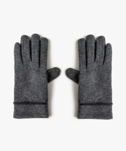 دستکش با جزئیات نوار چرم مصنوعی ترکیب شده با پشم کد 1741731187