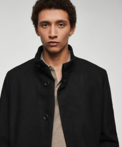 پالتو مشکی مردانه برند MANGO کد 1741031707