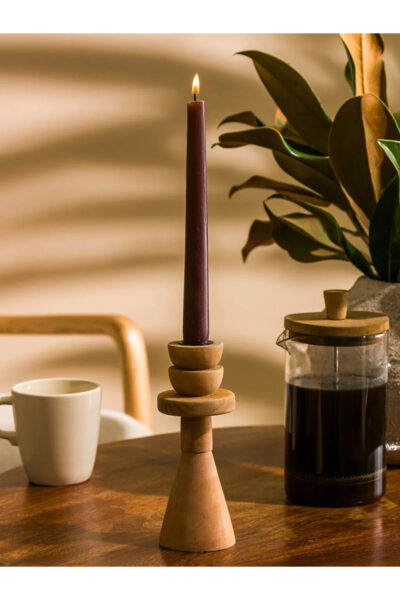 شمعدان چوبی قهوه‌ای LCW با ارتفاع 18 سانتیمتر کد 1741711326