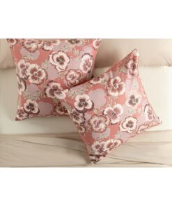 پک دو عددی روکش بالش پنبه‌ای طرح بنفشه به ابعاد 65x65 سانتیمتر در رنگ صورتی. کد 1741655466