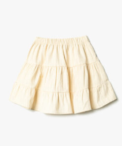 دامن مدل رُکابی با چینهای پفدار، کمر کشی، از جنس پنبه کد 1741811463