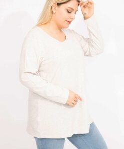 تنه زنانه طرح دار بزرگ، یقه گرد و آستین بلند. کد 1742337729