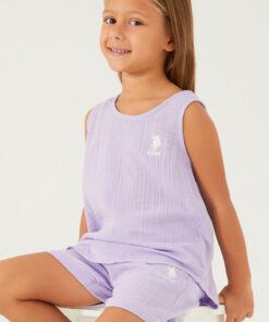 جزئیات انعکاس بنفش روشن ست شورت دخترانه لیلا کد 1741985468