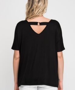 تُنیک مشکی بزرگ زنانه با دکولته پشت، جنس ویسکوز. کد 1742229669