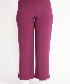 شلوار بادی حصیری زنانه مدل Mürdüm بزرگ سایز با کمر کشی و پارچه الاستیک 65n36368 کد 1742206263