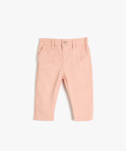 شلوار جیب‌دار پنبه‌ای با کمر قابل تنظیم و کشی. کد 1741800131