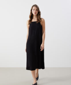 پیراهن راحت کتان یقه مربع زنانه برند LC Waikiki کد 1740962168