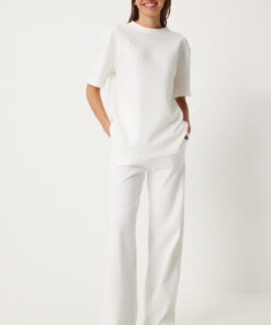 ست سویشرت و شلوار ورزشی زنانه با تیشرت سفید FN03273 کد 1741195874