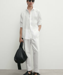 پیراهن ۱۰۰% کتان معمولی تناسب کد 1742287326