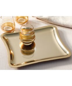 سینی فلزی براق طلایی 22x19cm برند English Home کد 1740969430