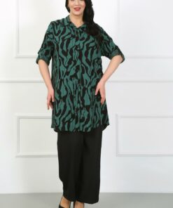 تُنیک بزرگ سایز زنانه با طرح هاکی و پارچه پنبه ویسکوز کد 1742337727