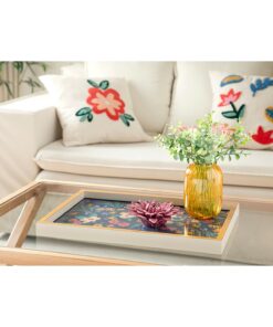 سینی تزئینی سرمه ای کلاسیک گل توپیا 31x46cm برند English Home کد 1740968648