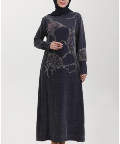 پیراهن مجلسی سنگ‌دار ۰۴۳۲-۰۲ سرمه‌ای کد 1742238670