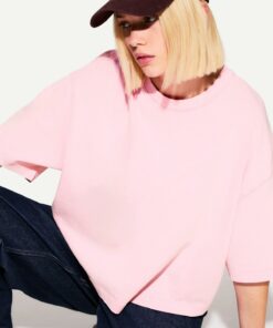 تی‌شرت بافت سنگین از پنبه سنگین و آستین کوتاه با برش باکسی کد 1741965065