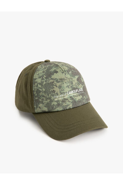 کلاه کپ با طراحی کَموفلاژ و چاپ شعار از جنس پنبه کد 1742305865