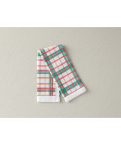 پارچه حولهای پنبهای طرح چهارخانه سال نو ۳۰x۵۰ سانتیمتر قرمز کد 1742355664