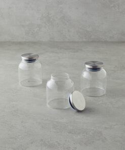 شیشه ادویه‌جات ۳ تایی سینا با ظرفیت ۴۵۰ میلی‌لیتر و شفاف از جنس بوروسیلیکات کد 1741827130