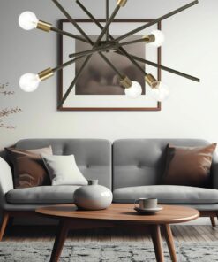 آویز مدرن شش‌تایی سیاه با طراحی کهنه برای اتاق خواب و آشپزخانه. کد 1742403063