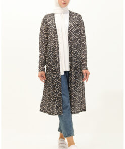 کاردی بلند گلدار 8637-01 مشکی کد 1742323928