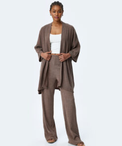 کیمونو با آستین بلند و مدل راحت از ترکیب ویسکوز کد 1741548067