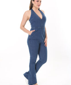 کفش جین زنانه بزرگ سایز با یقه باز در قسمت پشت به رنگ سرمهای 65N37732 کد 1742155863