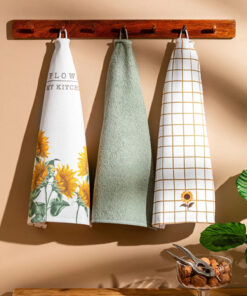 دستمال آشپزخانه سهتایی با طرح گل، 40x50 سانتیمتر. کد 1742352670