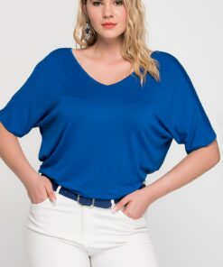 تُنیک ویسکوز زنانه بزرگ سایز مدل ۶۵n15439 با دکلته پشتی کد 1742337665