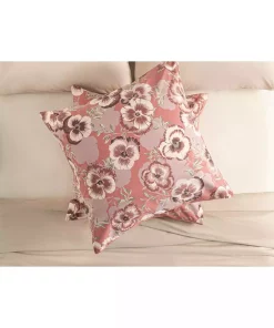 بالشت و رویه پنبه ای گلدار سه رنگ صورتی 65x65cm برند English Home کد 1741655466