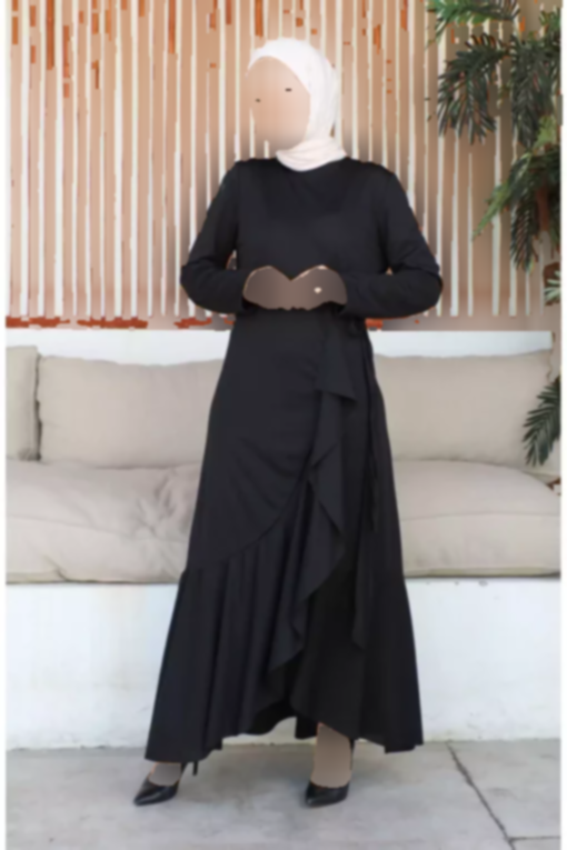 پیراهن 07مشکی والان‎دار گره‎دار برند sefamerve کد 1742370068