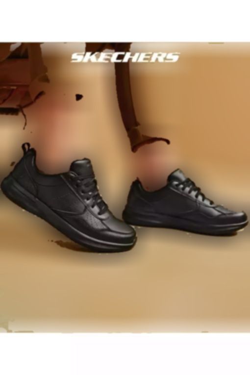 کفش راحتی فوم کف مردانه چرم مشکی دلسون/پاسکو برند Skechers کد 1741867930