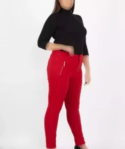 زیپدار سایز بزرگ شلوار زرشکی زنانه برند Şans کد 1742210465