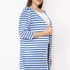 بافتنی پارچه پنبه ای راه‎راه سایز بزرگ آبی زنانه برند Şans کد 1742195530