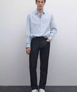 پیراهن متناسب راه‎راه 100پنبه ای برند Massimo Dutti کد 1742370073
