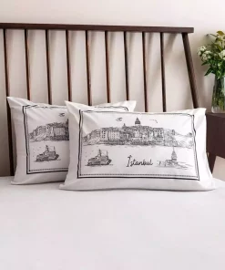 بالشت و رویه بافته شده چاپی استانبول 50x70cm برند LC Waikiki کد 1740976929