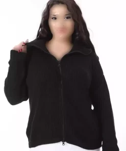 بافتنی در سایز بزرگ زیپدار مشکی زنانه برند Şans کد 1742188988