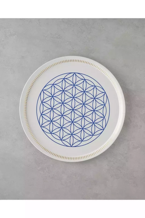 سینی آبی تیره طلایی ملامین چند ضلعی 42cm برند English Home کد 1740968652