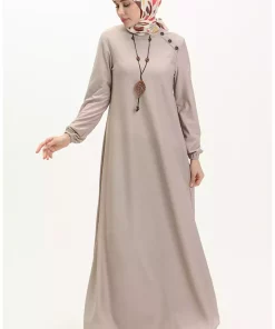 پیراهن به همراه گردنبند دکمه دار سنگی برند sefamerve کد 1742253065