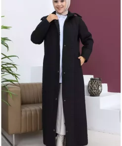 کاپشن 01مشکی پنبه دوزی شده طرح سایز بزرگ برند sefamerve کد 1742262665