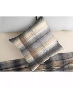 بالشت و رویه پنبه ای بژ خاکستری آنتراسیت تکی جاری 80x80cm برند English Home کد 1741656066