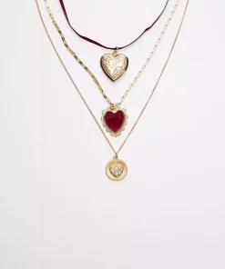 گردنبند ست زنجیردار قلبدار برند Stradivarius کد 1741933325
