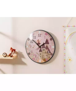 ساعت دیواری بچه گانه صورتی 35x35cm برند English Home کد 1742307326