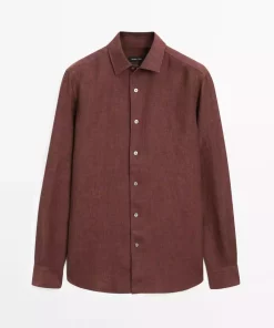 پیراهن متناسب 100کتان برند Massimo Dutti کد 1742287264