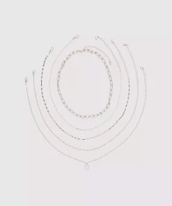 گردنبند ست سنگی صورتی سه تایی برند Stradivarius کد 1741933324